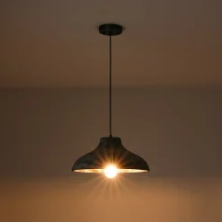 Limed Style Dome Distressed Wooden Single Pendant