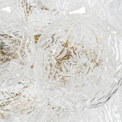 Luxe Large Cluster Rippled Glass Globe Round Bubble Chandelier