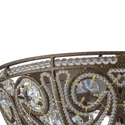 Luxe Moroccan Antique Bronze Crystal Ceiling Light