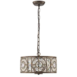 Luxe Moroccan Antique Crystal Drum Cage Chandelier