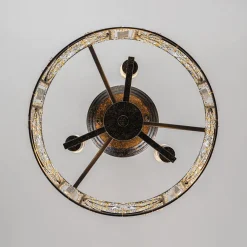 Luxe Moroccan Antique Crystal Drum Semi Flush Mount