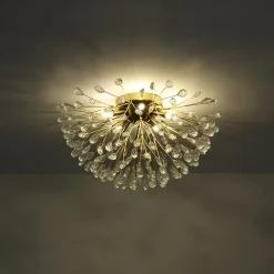 Luxury Bloom Dandelion Crystal Semi Flush Mount