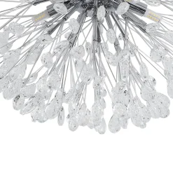 Luxury Bloom Dandelion Crystal Semi Flush Mount