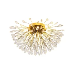 Luxury Bloom Dandelion Crystal Semi Flush Mount