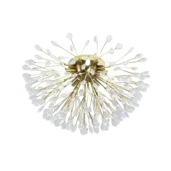 Luxury Bloom Dandelion Crystal Semi Flush Mount