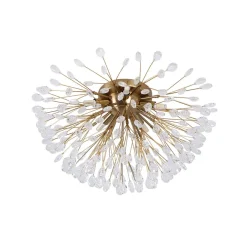 Luxury Bloom Dandelion Crystal Semi Flush Mount