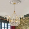 Luxury Gold Foiled Chic Antique Crystal Floral Chandelier