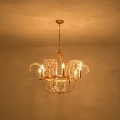 Luxury Gold Foiled Chic Antique Crystal Floral Chandelier