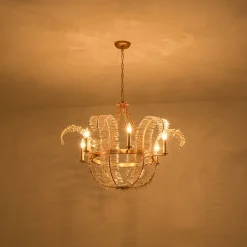 Luxury Gold Foiled Chic Antique Crystal Floral Chandelier