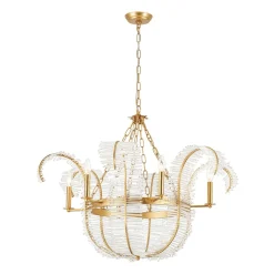 Luxury Gold Foiled Chic Antique Crystal Floral Chandelier