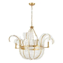 Luxury Gold Foiled Chic Antique Crystal Floral Chandelier