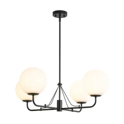 Luxury 4-Light Shine Opal Glass Globe Sputnik Chandelier