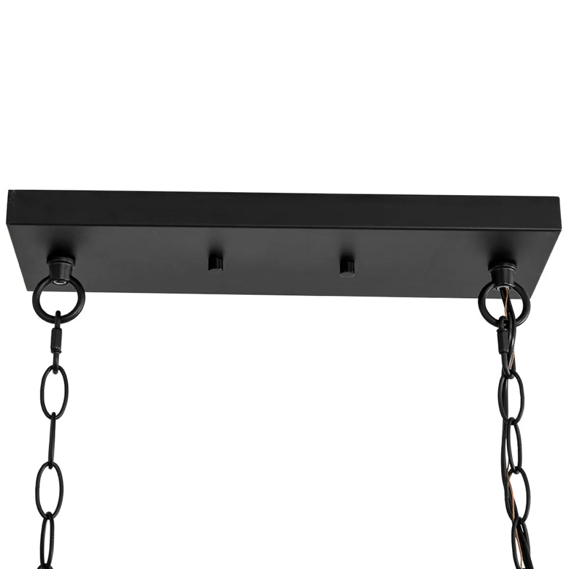 Matte Black 5-Light Cross Framed Box Kitchen Island Chandelier
