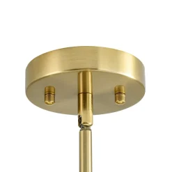 Mid-Century 7-light Brass Opal Glass Globe Sputnik Chandelier