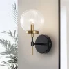 Mid-Century 1-Light Clear Glass Globe Vanity Wall Sconce