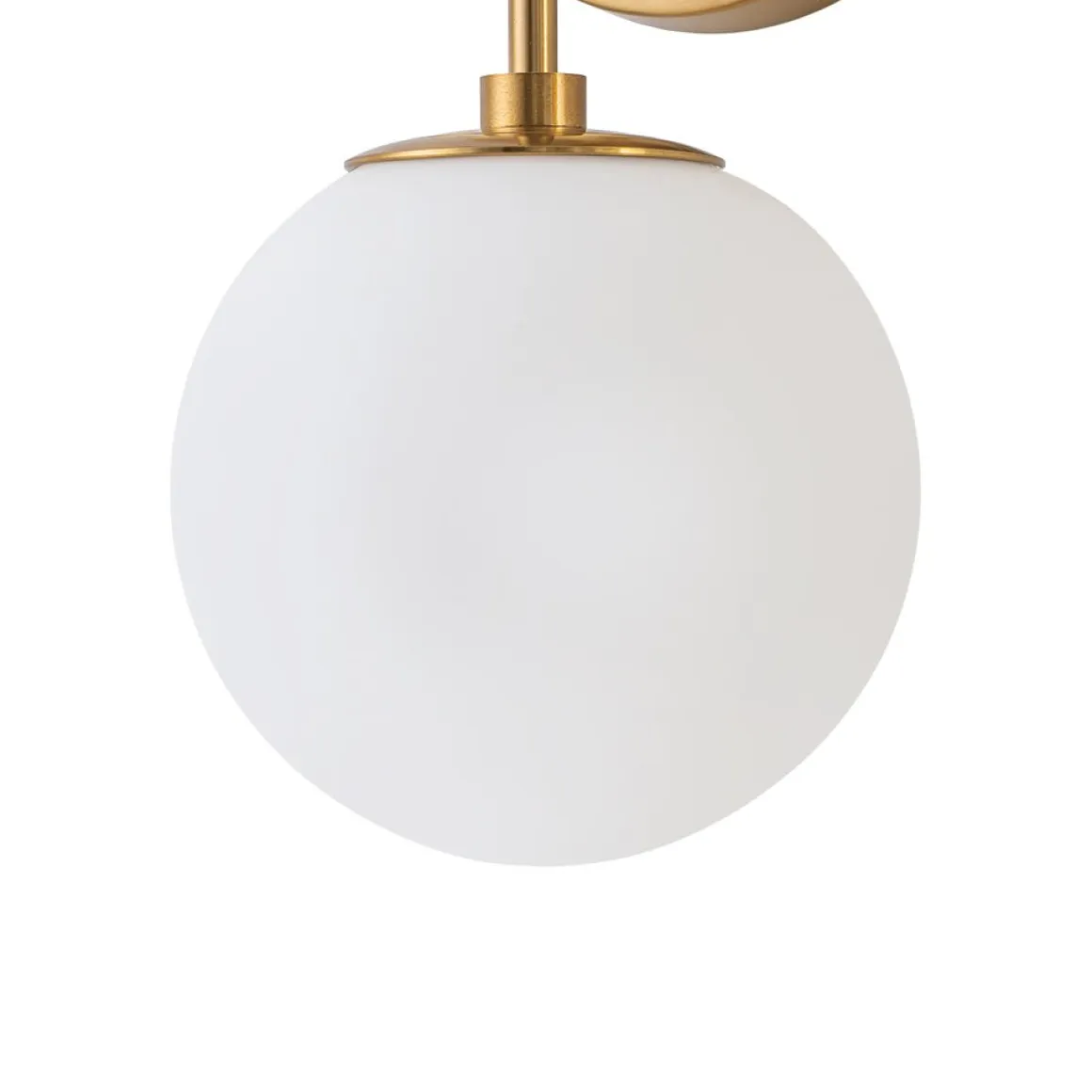Mid-Century 1-Light Opal Glass Globe Armed Vanity Wall Sconce