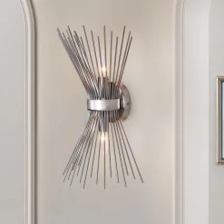 Mid Century 2-Light Sunburst Wall Sconce