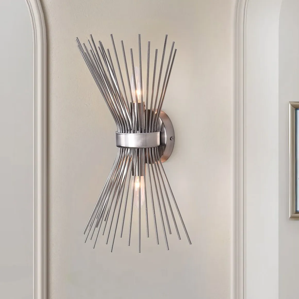 Mid Century 2-Light Sunburst Wall Sconce