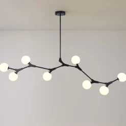 Mid-century Linear Island Branching Bubble Chandelier
