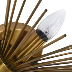 Mid-century Modern Starburst Brass Wall Sconce