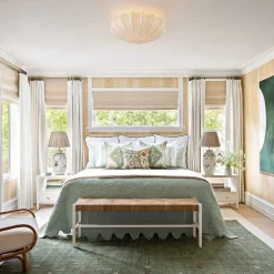 Mid-Century Modern White Flush Mount Light