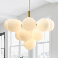 Milky Glass Cluster Bubble Chandelier