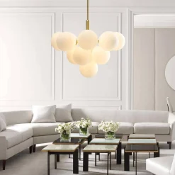 Milky Glass Cluster Bubble Chandelier