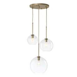 Minimalist Cluster Clear Glass Globe 3-Light Pendant