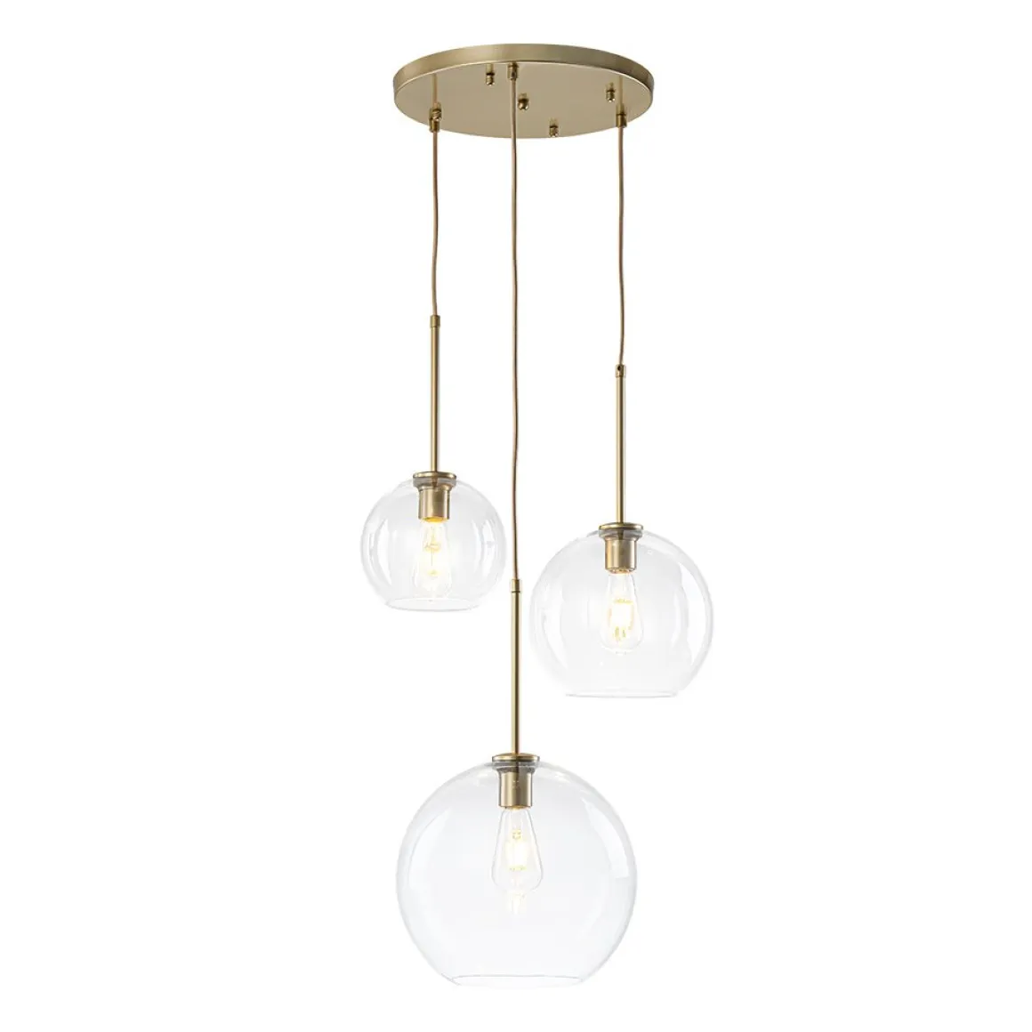 Minimalist Cluster Clear Glass Globe 3-Light Pendant