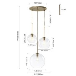 Minimalist Cluster Clear Glass Globe 3-Light Pendant