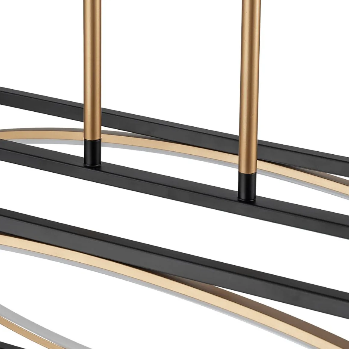 Minimalist Dimmable LED Black Gold Square Kitchen Pendant