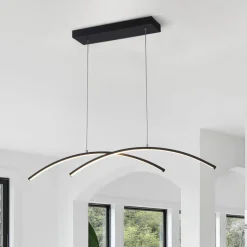 Minimalist Dimmable LED Black Arched Island Chandelier