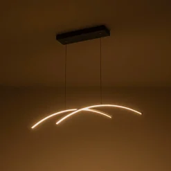 Minimalist Dimmable LED Black Arched Island Chandelier