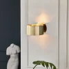 Minimalist 1-Light Brass Drum Wall Light