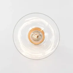 Minimalist 1-Light Clear Glass Saucer Semi Flush Mount