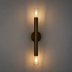 Minimalist 2-Light Linear Tube Vanity Wall Sconce