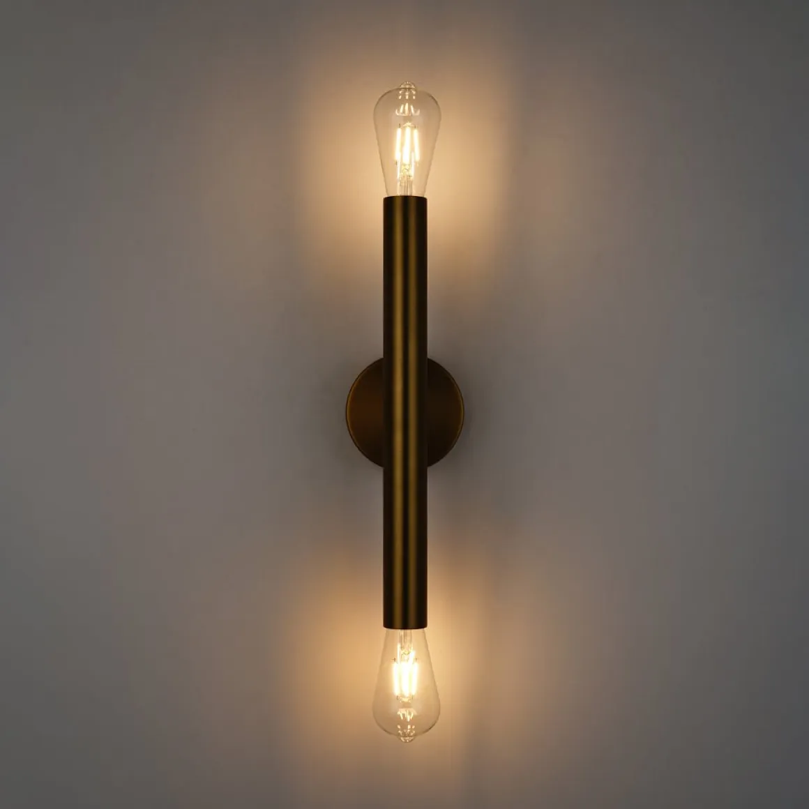 Minimalist 2-Light Linear Tube Vanity Wall Sconce