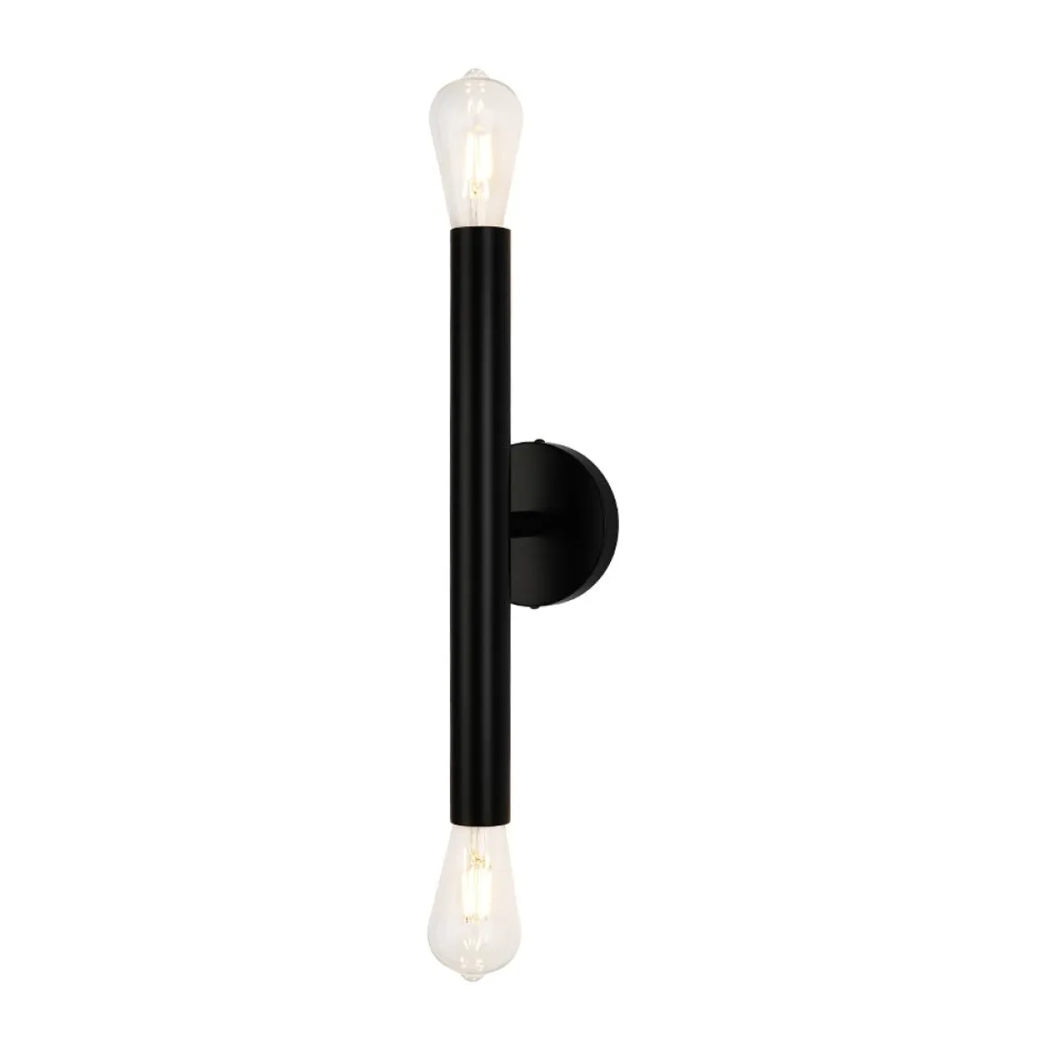 Minimalist 2-Light Linear Tube Vanity Wall Sconce