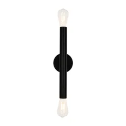 Minimalist 2-Light Linear Tube Vanity Wall Sconce