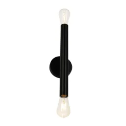 Minimalist 2-Light Linear Tube Vanity Wall Sconce