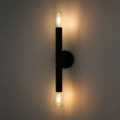 Minimalist 2-Light Linear Tube Vanity Wall Sconce