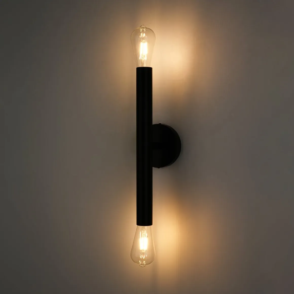 Minimalist 2-Light Linear Tube Vanity Wall Sconce