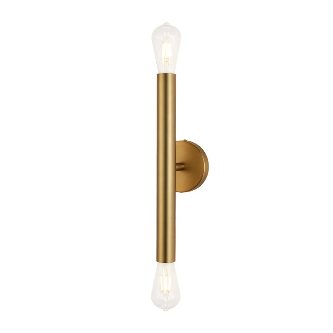 Minimalist 2-Light Linear Tube Vanity Wall Sconce