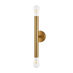 Minimalist 2-Light Linear Tube Vanity Wall Sconce