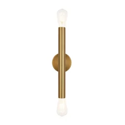 Minimalist 2-Light Linear Tube Vanity Wall Sconce