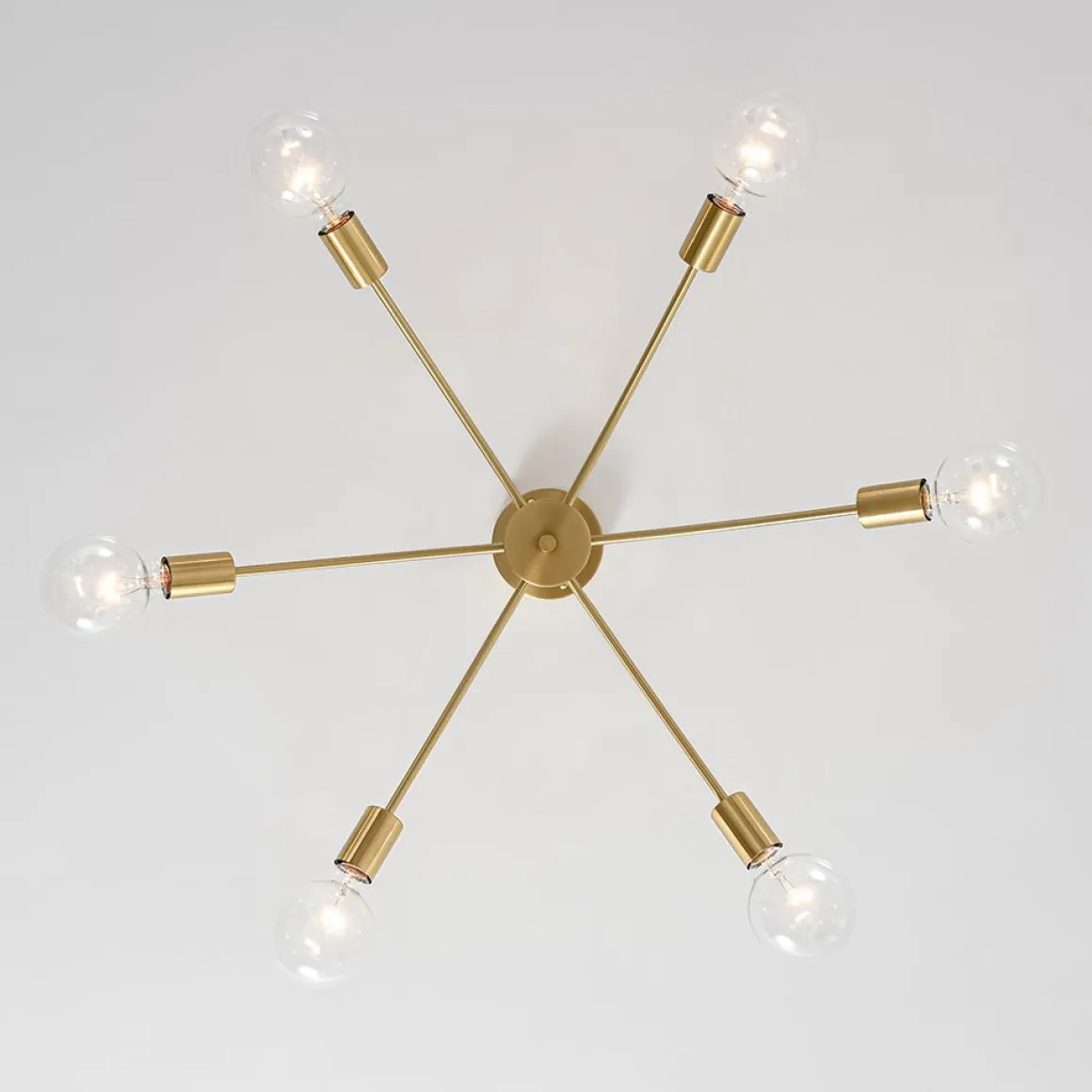 Minimalist 6-Light Metal Round Sputnik Swoop Chandelier