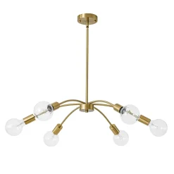 Minimalist 6-Light Metal Round Sputnik Swoop Chandelier