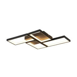 Minimalist 4-light Rectangular Dimmable LED Semi Flush Mount