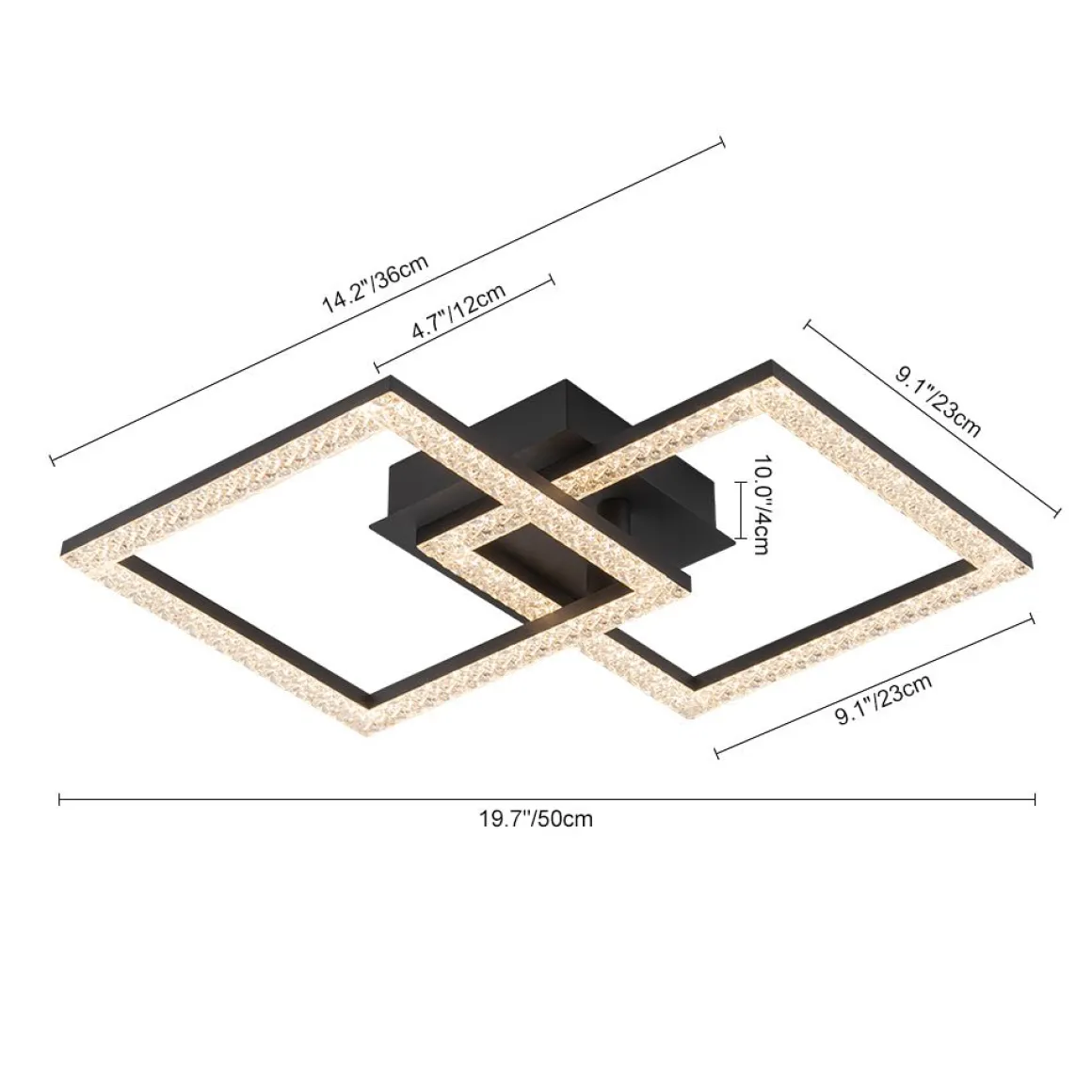 Minimalist 2-light Square Dimmable LED Semi Flush Mount