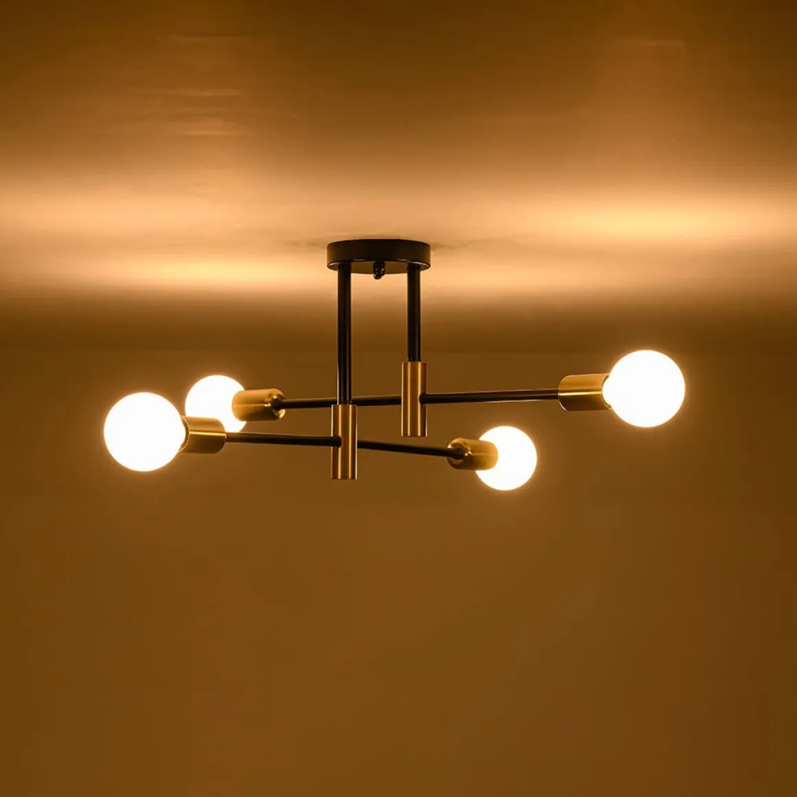 Minimalist Linear Tiered Sputnik Semi Flush Ceiling Light